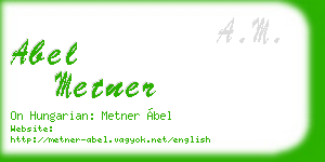 abel metner business card